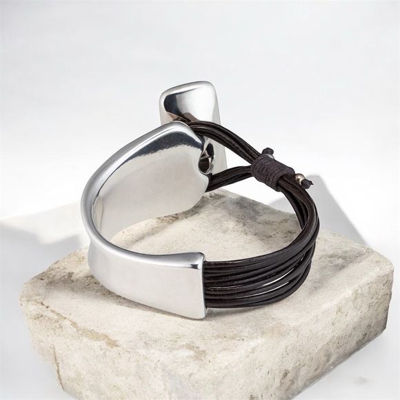 UNO de 50 Silver Bracelet with Green Stone - Picture 2 of 2